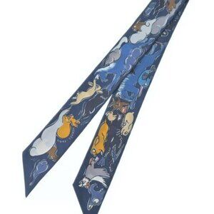 Hermes Bandana Scarf Silk Navy